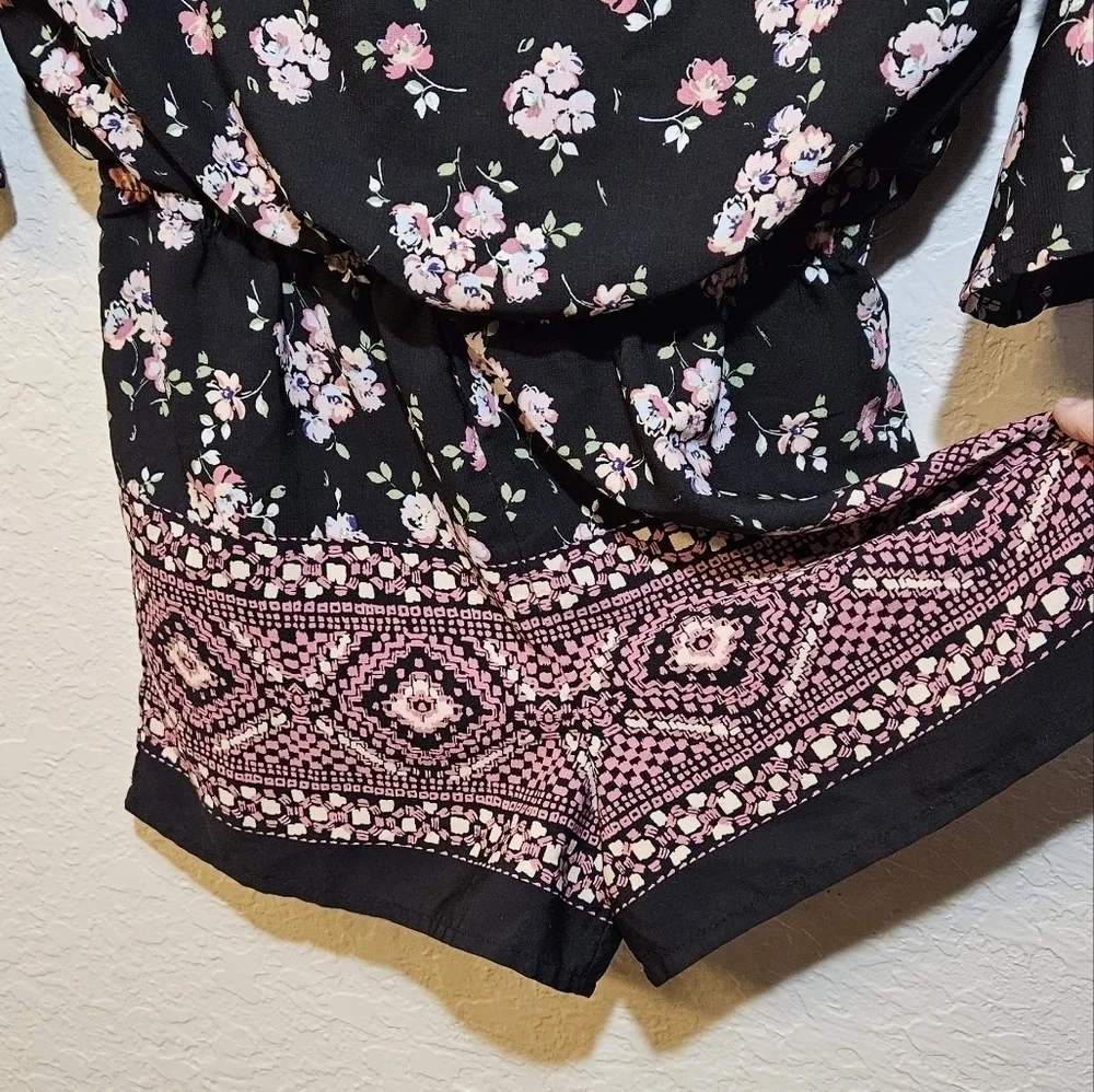 Takara Girls Floral Cold Shoulder Romper size L (girls)